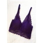 Hepsine Rakip Kadın Pedli Bralet Sütyen Dantelli Soft Kap Büstiyer - Mor - 95B