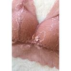 Hepsine Rakip Kadın Pedli Bralet Sütyen Dantelli Soft Kap Büstiyer - Somon - 95B