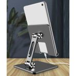 Heptek İletişim Tablet Standı Metal Alaşım Gövde ve Ayak Malzemesi (MS-134) - Gri