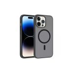 Heptekiletişim İphone 14 Pro Max Kılıf M-Safe Manyetik Şarj Uyumlu Mat Yarı Şeffaf Darbe Emici Kapak (Babet)