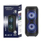 Hepu HP-957 Tws Uyumlu 10W Çift Hoparlörlü Dinamik Mavi LED Işıklı Taşınabilir Bluetooth Hoparlör