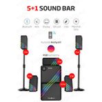 HEPU HP-TV03 5+1 Soundbar Ev Sinema Sistemi Stereo Hd Ses Rgb Kablolu 100 Watt AMFİ 15WX5 SOUNDBAR