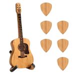heqxwl 6PCS Benzersiz Gitar Seçtikleri, Ahşap Gitar Pick Box Standlı, Gitaristler için Mini Saklama Kutusu