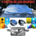 Her Araca Uygun Ön Cam Brandası Aynalara Geçme Çadır Araç Camı Buzlanma Önleyici Ve Koruyucu Branda Cam Üstü Kar Örtüsü Buz Brandası Güneş Önleyici Su Geçirmez 155 X 90 Cm