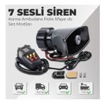 Her Araca Uyumlu Universal 7 Sesli Polis Sireni