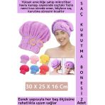 Her Baş Ölçüsüne Uyumlu Esnek Hızlı Emici Banyo Havuz Duş Mikrofiber Havlu Saç Kurutma Bonesi 2 Adet