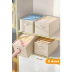 HERA CONCEPT 2 ADET Lüks Dolap/Raf Düzenleyici, Katlanabilir Kıyafet Saklama Kutusu-45 cmx30 cmx20cm