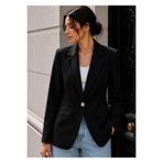 Hera Moda Kadın Siyah Blazer Ceket Cep Detaylı
