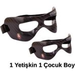 Heraldis 2 Adet Karbon Desenli Fanatik Yetişkin, Çocuk Paketi Göz Osimen Maskesi C