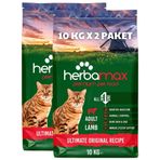 Herba Max Kuzu Etli ve Pirinçli 2x10 kg Yetişkin Kuru Kedi Mama