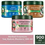 Herbal Essences Saç Bakım Maskesi Gül Kokulu Nemlendirici Vegan 300 ml x 3 Adet