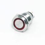 Herbirivar Kalıcı 19 mm 24V Kırmızı Ledli Metal Buton