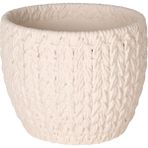 Herdekora Beton Saksı Örgü Desenli Beyaz 14X13 Cm.