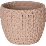 Herdekora Beton Saksı Örgü Desenli Kahverengi 11X8,5 Cm.
