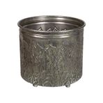 Herdekora Metal Saksı Ayaklı Ağaç Dalları Figürlü Gümüş Eskitme 24,5x24 Cm.