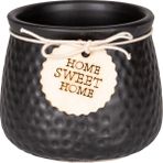 Herdekora Seramik Saksı Home Sweet Home Aksesuarlı Siyah 10,5x8 Cm.