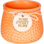 Herdekora Seramik Saksı Home Sweet Home Aksesuarlı Turuncu 10,5x8 Cm.