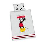 Herding Küçük çocuk nevresim takımı Mickey Mouse, yastık kılıfı yakl. 40 x 60 cm otel örtülü, nevresim yakl. 100 x 135 cm, düğmeli,%100 pamuk