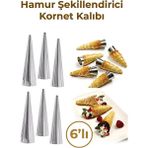 Heredot 6 lı Paslanmaz Çelik Hamur Kornet Kalıbı MIT1043