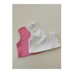 HEREN BUTİK Pembe ve Beyaz Kız Bebek/Çocuk/Anne Tek Omuz 2'li Crop Set Anne Kız Kombini
