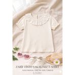 HEREN Vintage Stil Fisto Detaylı Kız Çocuk Beyaz Body - Şık Bebek Üst Giyim