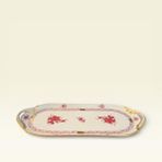 Herend El Yapımı Porselen Servis Tepsisi | 37X15 cm | El Boyama | Koleksiyonluk - Beyaz - Altın