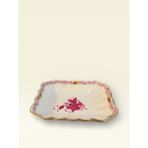 Herend El Yapımı Porselen Sunum Tabağı | 18X14 cm | El Boyama | Koleksiyonluk - Beyaz - Altın