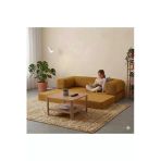 Herev 180X90 Sünger Kanepe Yıkanabilir Kadife Kumaşlı Koltuk Sarı