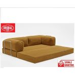 Herev Mix 300X200 Açık Köşe L Tipi 50 Dns Süngerli Şark Köşe Koltuk - Hardal Sarısı