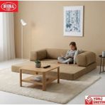 Herev Pleasant K180X90 Sünger Kanepe Yıkanabilir Kadife Kumaşlı Minderli Koltuk - Bej