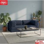 Herev Pleasant K180X90 Sünger Kanepe Yıkanabilir Kadife Kumaşlı Minderli Koltuk - Lacivert