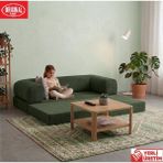 Herev Pleasant K180X90 Sünger Kanepe Yıkanabilir Kadife Kumaşlı Minderli Koltuk Orijinal 22 dns süngerli - Yeşil