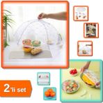 Hereveoyuncak 1 Adet Yemek Koruma Şemsiyesi + 100 Adet Lastikli Tencere ve Tabak Bonesi 24 cm - 2li Set V8R6U1