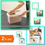 Hereveoyuncak 10 Lt Sürgülü Kapaklı Erzak + 6 Lt Mama Saklama Kabı - Çok Amaçlı Organizer - 2li Set Y9P1Z5