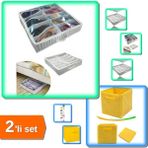 Hereveoyuncak 12 Bölmeli Ayakkabı Saklama Hurcu Siyah Beyaz + Çok Amaçlı Sarı Düzenleyici Kutu - 2li Set E4D8R5