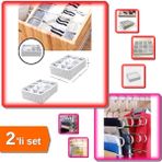 Hereveoyuncak 12 Bölmeli Iç Çamaşırı Kravat Çorap Çekmece Düzenleyici + Pantolon Askısı 5 Katlı - 2li Set W9G4R0