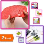 Hereveoyuncak 160 Bölmeli Mini Küp Silikon Buz Kalıbı Buzluk + Kaşık Kepçe Altlığı Kapak Tutucu - 2li Set U8M1Q7