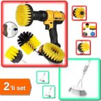 Hereveoyuncak 3 Parça Matkap Ucuna Takılan Çok Amaçlı Fırça + Lavabo ve Küvet Temizleme Fırçası - 2li Set P5Z8X8
