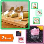 Hereveoyuncak 4 Adet Ahşap Saplı Peynir Bıçağı Seti + Narenciye Sıkacağı Cam Kavanozlu Limon - 2li Set 64U909