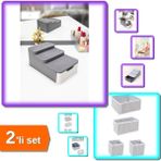 Hereveoyuncak 4 Adet Çekmece Düzenleme Kutu Organizer + Compact Çekmeceli Makyaj Organizeri - 2li Set S9B1D1