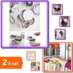 Hereveoyuncak 4 Katlı Dönebilen Silindir Takı Makyaj Organizer + Buzdolabı Düzenleyici Sepet Gri - 2li Set F4A9W7
