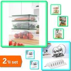 Hereveoyuncak 5lt Vakumlu Mikrodalga Buzluk Saklama Kabı + 2 Adet 8 Bölmeli Tencere Kapak Rafı - 2li Set ABC123