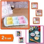 Hereveoyuncak 6 Adet Bölmeli Kahvaltılık Seti + 6 Adet Şeffaf Mini Sosluk - 2li Set M2E5R6