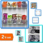 Hereveoyuncak 6 Adet Buzdolabı Içi Mini Düzenleyici Kutu + 6 Bölmeli Tencere Kapak Rafı - 2li Set J6H3A3
