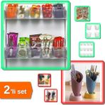 Hereveoyuncak 6 Adet Buzdolabı Içi Mini Düzenleyici Kutu + Lale Figürlü Tezgah Üstü Kaşıklık Seti - 2li Set V9A2A7