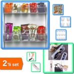 Hereveoyuncak 6 Adet Buzdolabı Içi Mini Düzenleyici Kutu + Şeffaf Kapaklı Makyaj Fırçası Kutusu - 2li Set E0H1B3