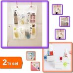 Hereveoyuncak 8 Cepli Bebek Beşik Düzenleyici Askılı File Beyaz 52x40 cm + Diş Macunu Tüp Krem Sıkma Aparatı 2li Set