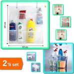 Hereveoyuncak 8 Cepli Bebek Beşik Düzenleyici + Beyaz Bölmeli Düzenleyici Sepet Caddy Plastik 2 Parça Set