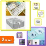 Hereveoyuncak 8 Gözlü Akordiyon Çekmece Düzenleyici + 3 Adet Yapışkanlı Mutfak Banyo Askısı - 2li Set M2S5S8