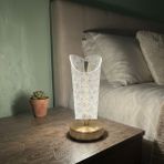 Hereveoyuncak Açık Silindirik Kristal Damla Model LED Masa Lambası – Gold Tabanlı, Dokunmatik, 3 Renk Işık Modlu, Şarjlı Modern Dekoratif Gece Lambassı